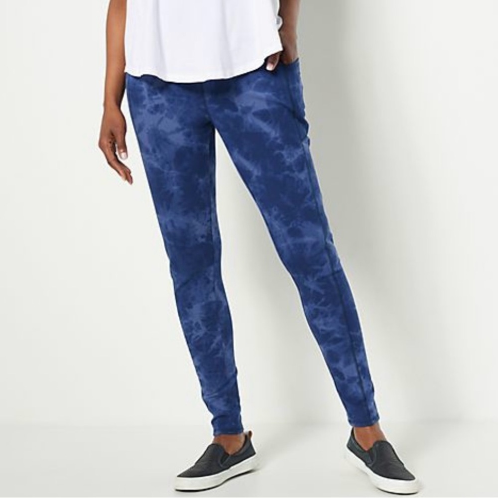 DENIM & CO. ACTIVE PETITE DUO STRETCH PANT WITH SIDE POCKET